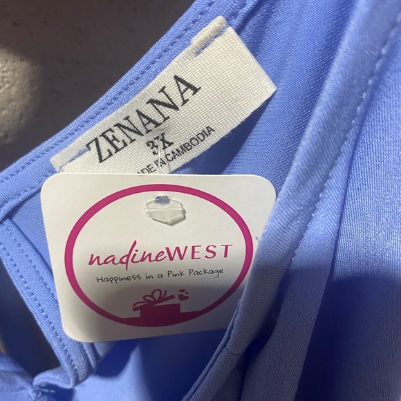 3X Zenana Spring Blue Sleeveless Blouse - Picture 6 of 12